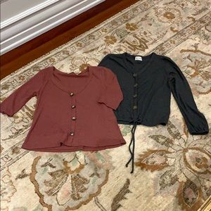 Pair of casual cozy tops NWOT